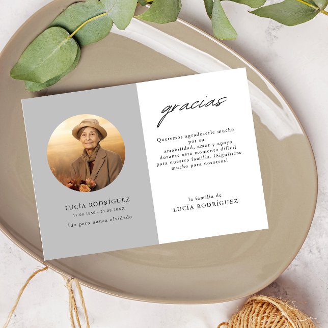 Spansk begraver Gracias Oval Photo Tack Kort (Skapare uppladdad)