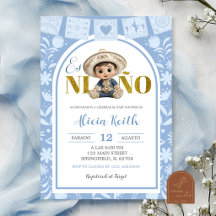 Spansk blå båge Cielito Lindo Es Nino Babyfirande