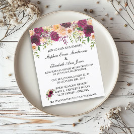 Spansk Bröllop Burgundy Rosa Blush Blommig Budget