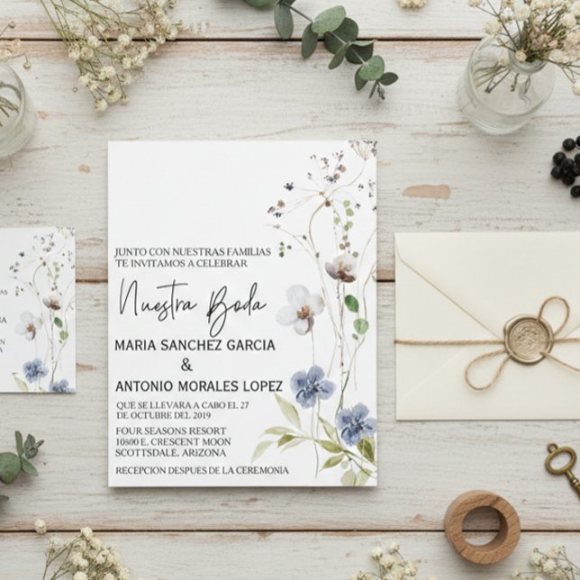 Spansk Bröllops Jul Blomma Vår Bröllopsdag   Flygblad (Skapare uppladdad)