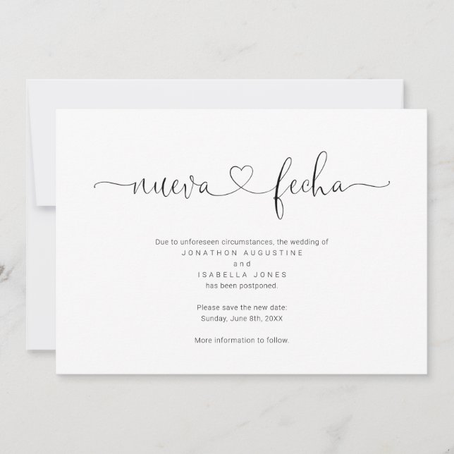 Spansk bröllopsutlysning för uppskjutande inbjudningar (Framsida)