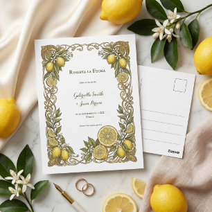 Spansk Citron Art Nouveau Reserva la Fecha Vykort