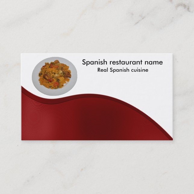 Spansk cuisine visitkort (Front)