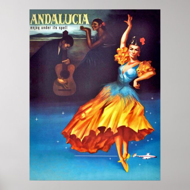 Spansk dansare i Andalusien, Spanien Poster (Framsidan)