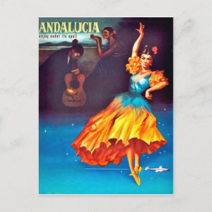 Spansk dansare i Andalusien, Spanien Vykort