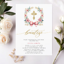 Spansk Dopinbjudan Rosa & Guld