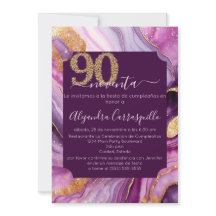 Spansk Elegant Lila Agat 90-års Födelsedagsfest