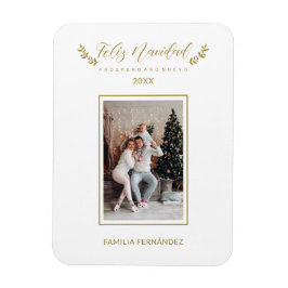 Spansk Enkel Elegant Chic Jul Foto Familj Magnet