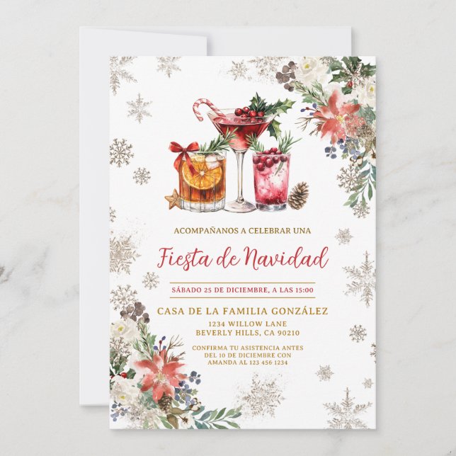 Spansk Fiesta de Navidad jul  Inbjudningar (Framsida)