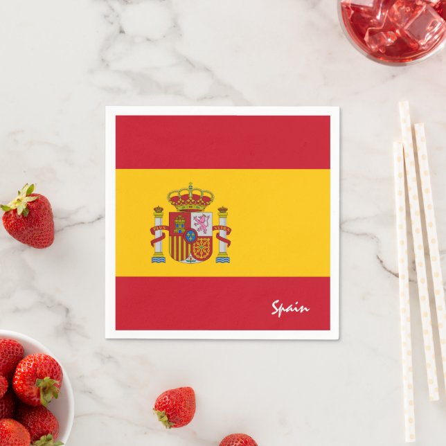 Spansk flagg & Spanien mode, fest / sport fans Pappersservett (Insitu)