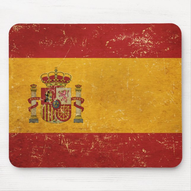 Spansk flagg Vintage Grunge-design Musmatta (Framsidan)