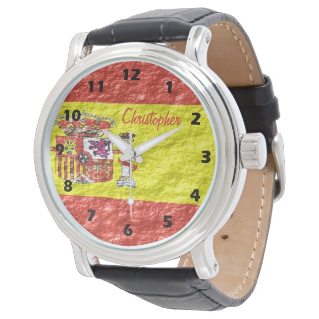 Spansk flaggdesign armbandsur (Vinklad)