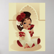 Spansk flamenco festive Chibi tecknad Girl
