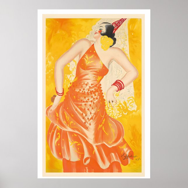 Spansk Flamencodansare  Spanien Vintage reklam Poster (Framsidan)