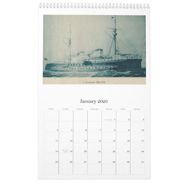 Spansk flotta 1898 kalender (Jan 2026)