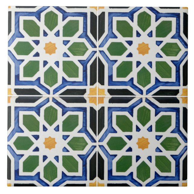 Spansk geometrisk förbindelse kakelplatta (Framsidan)