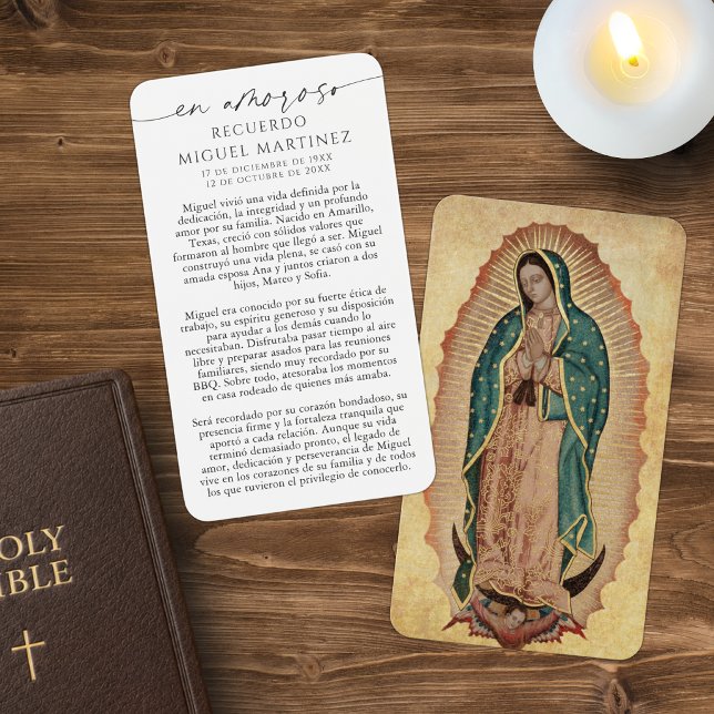 Spansk Guadalupe-minnesbönskort Visitkort (Skapare uppladdad)