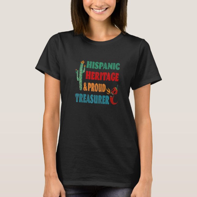 Spansk härkomst & stolt skattmästare t shirt (Framsida)
