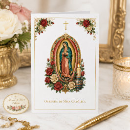 Spansk Helig Messofferfirande Guadalupe Kort