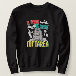 Spansk Hund åt Mitt Läxförhör - Perro Tarea Lång Ärmad Tröja