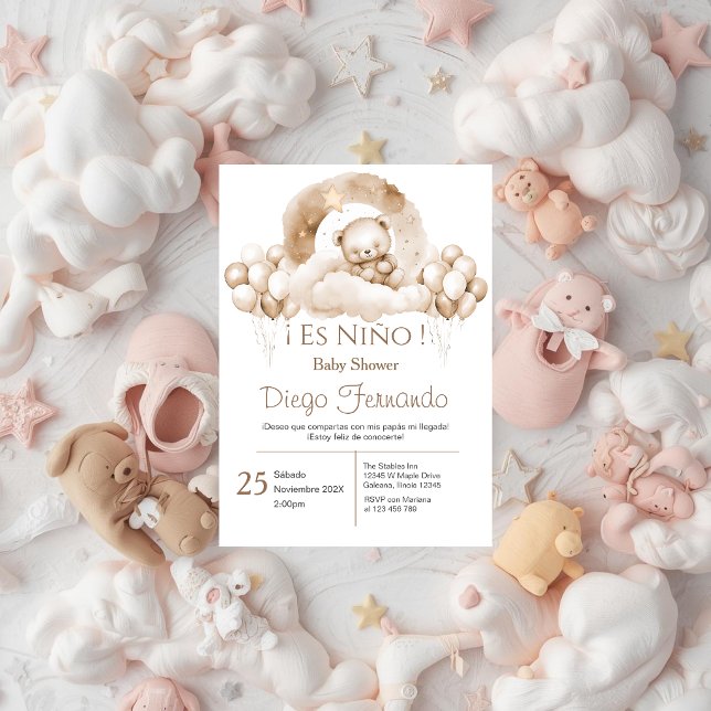 Spansk inbjudan till baby shower för pojke (Skapare uppladdad)