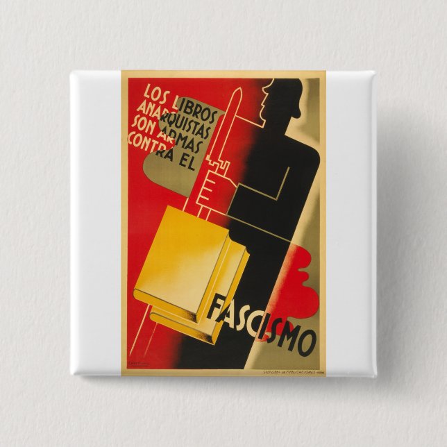 Spansk inbördeskriganarkist/Facism sällsynt Knapp (Framsida)