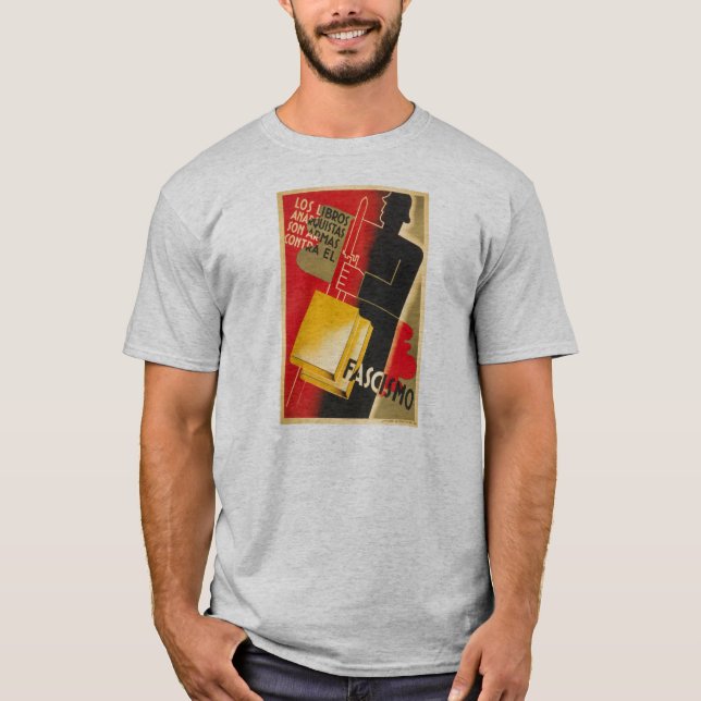 Spansk inbördeskriganarkist/Facism sällsynt Tee Shirt (Framsida)