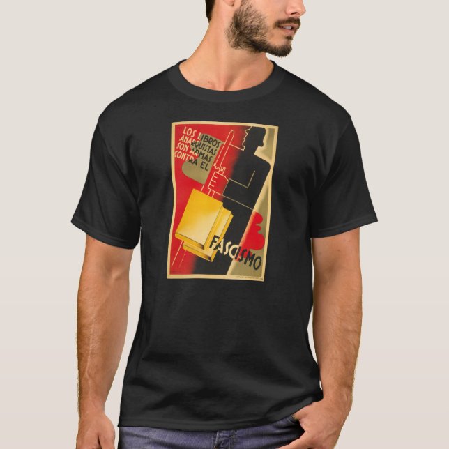 Spansk inbördeskriganarkist/Facism sällsynt Tee Shirt (Framsida)
