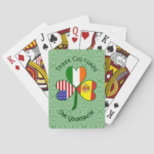 Spansk irländsk amerikansk flagg Shamrock Personli Casinokort