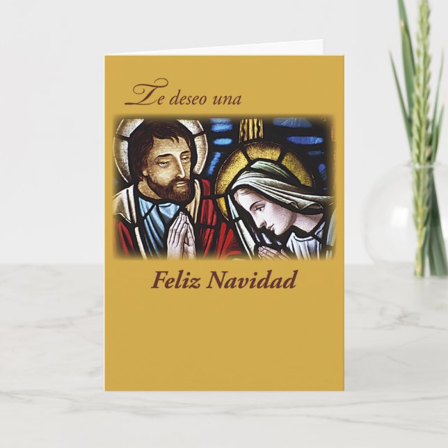 Spansk jul som välsignar, helig familj helgkort (Framsida)