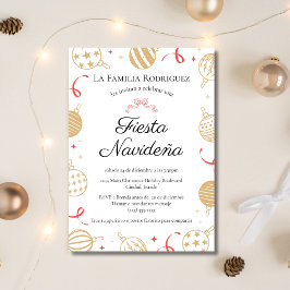 Spansk julfest Gold & Red Julfirande Inbjudningar