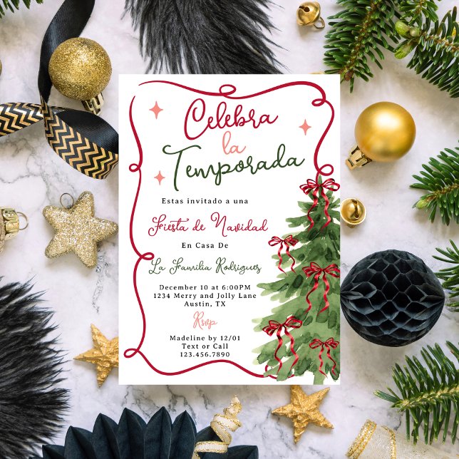 Spansk julfirande Navidad-jul firande party Inbjudningar (Skapare uppladdad)