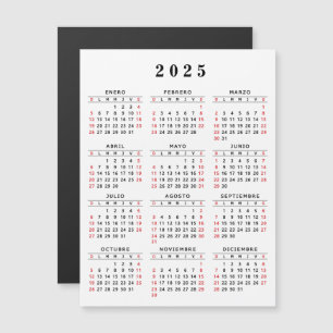 Spansk kalender 2025 White Black Magnet