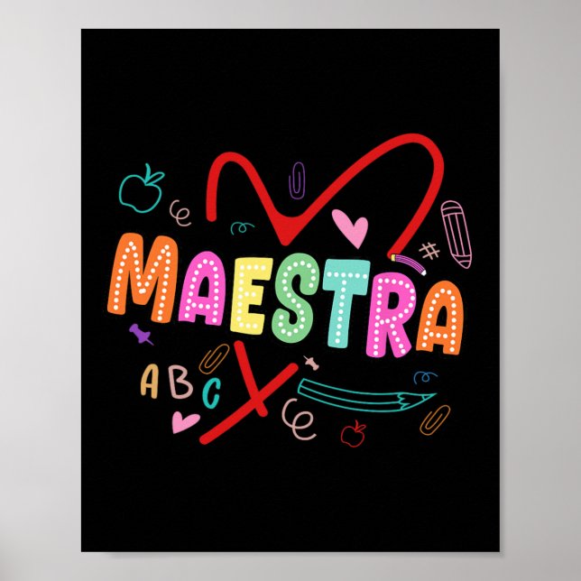 Spansk lärare Främmande språk Spanska M Poster (Framsidan)