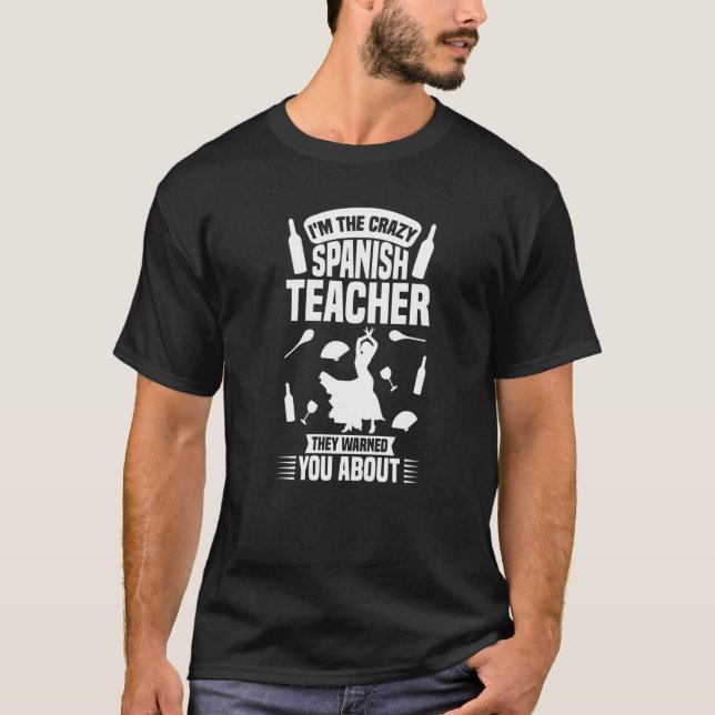 Spansk lärare Spanien Flagga Språklektion Elev T Shirt (Framsida)