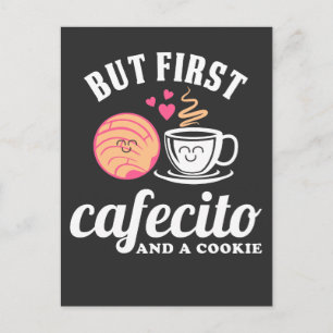 Spansk latinsk kaffe men första cafecito och en co vykort