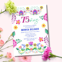 Spansk mexikansk fiesta blomster 75-års födelsedag