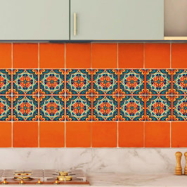 Spansk Mexikansk Modern Fusion Blommig Kakelplatta