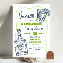Spansk Mexikansk Tequila Man Födelsedagsfest Inbjudningar