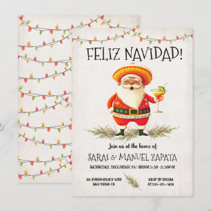 Spansk Mexikansk Tomte God Jul Fest Inbjudningar