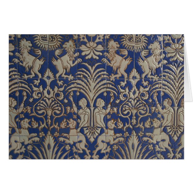 Spansk mosaik hälsningskort (Framsidan Horizontal)