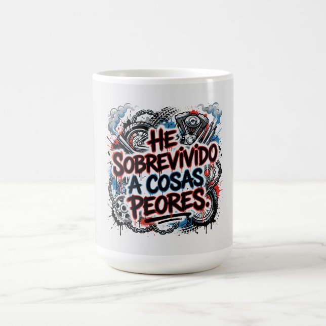 Spansk motorcykelcitat – graffiti  kaffemugg (Center)