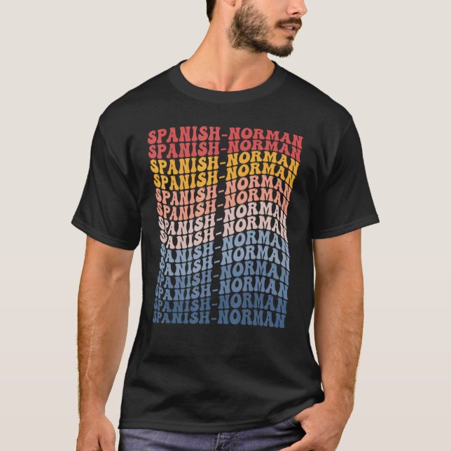 Spansk-Normandisk Groovy Retro Häst T Shirt (Framsida)