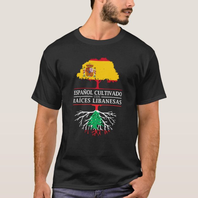 Spansk odling med libanesiska rötter Libanon T Shirt (Framsida)