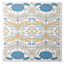 Spansk orange blå rosa blomster medeltida