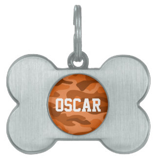 Spansk Orange Monokrom Kamouflage ID-bricka Husdjur