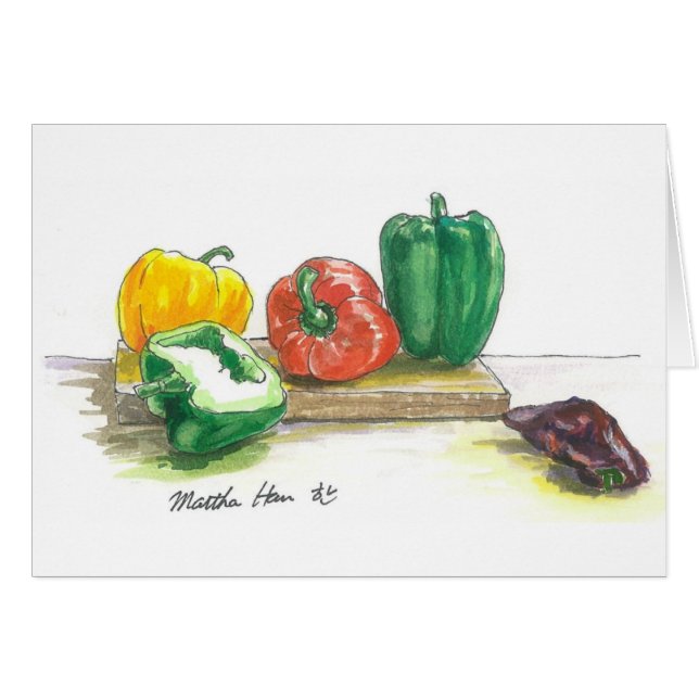 Spansk peppar hälsningskort (Framsidan Horizontal)