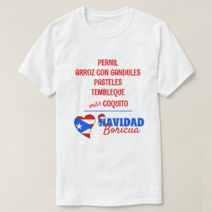 Spansk Puerto Rikansk traditionell julmat T Shirt