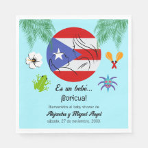 Spansk puertoricansk Boricua pojke baby shower