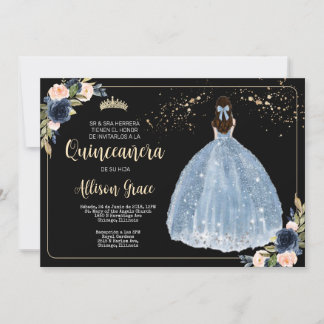 Spansk Quinceañera inbjudan, 15-års födelsedagsfes Inbjudningar